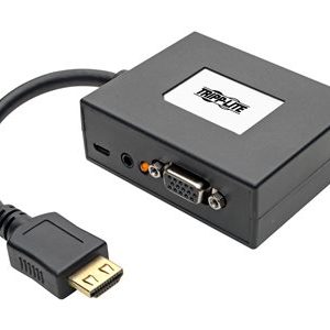 Tripp Lite   2-Port HDMI to VGA Splitter Audio/Video Adapter 1920×1440 1080p video/audio splitter 2 ports TAA Compliant P131-06N-2VA-U