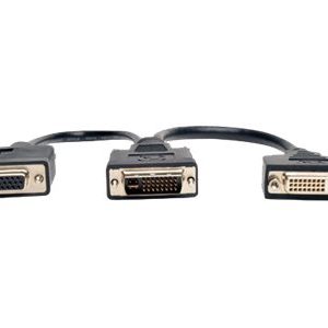 Tripp Lite   6in DVI Digital Y Splitter Cable DVI-I M to DVI-D F and HD15 F 6″ DVI adapter 5.9 in P564-06N-DV