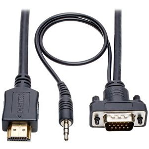 Tripp Lite   HDMI to VGA + Audio Active Converter Cable, HDMI to Low-Profile HD15 + 3.5 mm (M/M), 1920 x 1200/1080p @ 60 Hz, 10 ft. video c… P566-010-VGA-A