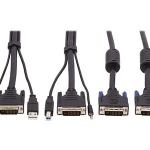 Tripp Lite   Dual DVI KVM Cable Kit DVI, USB, 3.5 mm Audio (3xM/3xM) + DVI (M/M), 1080p, 10 ft., Black video / USB / audio cable kit 10 ft P784-010-DV