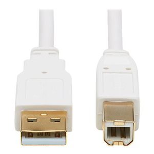 Tripp Lite   Safe-IT USB-A to USB-B Antibacterial Cable (M/M), USB 2.0, White, 6 ft. USB cable USB to USB Type B 6 ft U022AB-006-WH