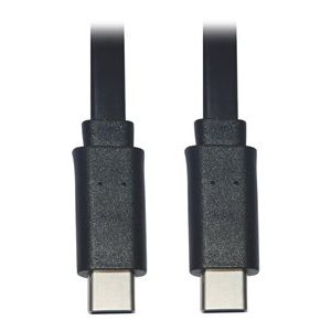Tripp Lite   USB C to USB C Cable Flat USB 2.0 M/M Thunderbolt 3 Black 3ft USB-C cable USB-C to USB-C 3 ft U040-003-C-FL