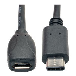 Tripp Lite   6 Inch USB 2.0 Hi-Speed Adapter Cable USB Type-C USB-C to USB Micro-B M/F 6″ USB-C adapter Micro-USB Type B to USB-C 5.9 in U040-06N-MIC-F