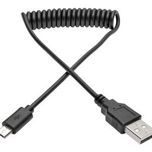 Tripp Lite   6ft USB 2.0 Hi-Speed A to Micro-B-USB Cable Coiled M/M 6′ USB cable USB to Micro-USB Type B 6 ft U050-006-COIL