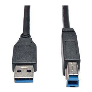 Tripp Lite   3ft USB 3.2 Gen 1 SuperSpeed Device Cable (AB M/M) Black, 3 ft. (0.91 m) USB cable USB Type B to USB Type A 3 ft U322-003-BK