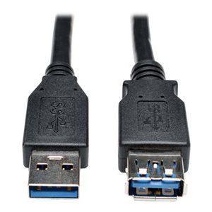 Tripp Lite   USB Extension Cable USB 3.0 USB-A to USB-A SuperSpeed M/F Black 3ft USB extension cable USB Type A to USB Type A 3.3 ft U324-003-BK