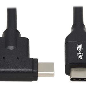 Tripp Lite   USB C Cable (M/M) USB 3.2 Gen 1, Thunderbolt 3, 60W PD Charging, Right-Angle Plug, Black, 2 m (6.6 ft.) USB-C cable USB-C to USB-… U420-02M-RA