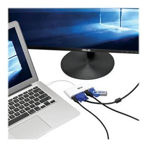 Tripp Lite   USB C to VGA Multiport Video Adapter Converter w/ USB-A Hub, USB-C PD Charging Port & Gigabit Ethernet Port, Thunderbolt 3 Com… U444-06N-VGU-C