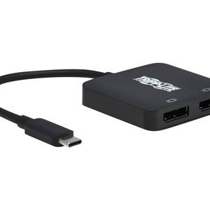 Tripp Lite   USB-C Adapter, Dual Display 4K 60 Hz DisplayPort, 8K, HDR, 4:4:4, HDCP 2.2, DP 1.4 Alt Mode, Black video adapter USB-C to Dis… U444-2DP-MST4K6