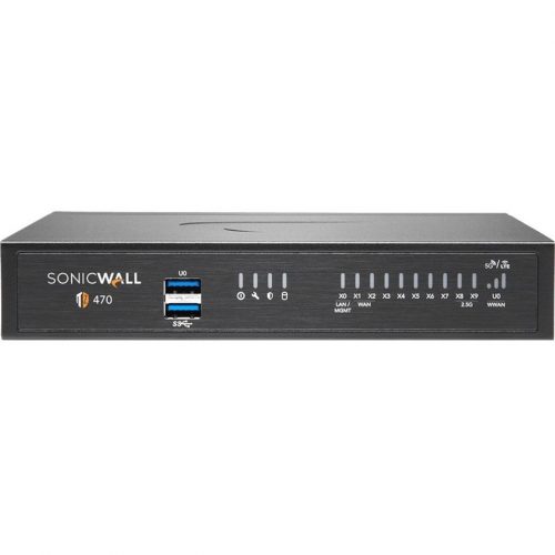 SonicWall  TZ470 Network Security/Firewall Appliance8 Port10/100/1000Base-T2.5 Gigabit EthernetDES, 3DES, MD5, SHA-1, AES (128-bi… 02-SSC-6794
