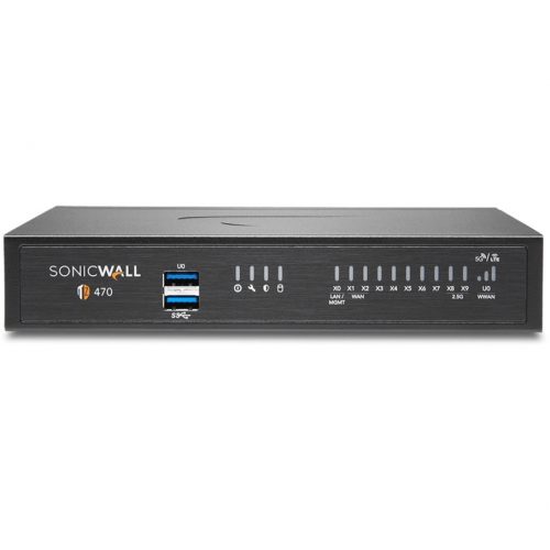 SonicWall  TZ470 Network Security/Firewall Appliance8 Port10/100/1000Base-T2.5 Gigabit EthernetDES, 3DES, MD5, SHA-1, AES (128-bi… 02-SSC-6798