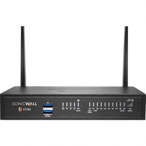 SonicWall  TZ470W Network Security/Firewall Appliance8 Port10/100/1000Base-T2.5 Gigabit EthernetWireless LAN IEEE 802.11acDES,… 02-SSC-6804