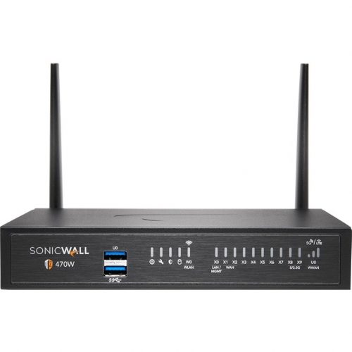 SonicWall  TZ470W Network Security/Firewall Appliance8 Port10/100/1000Base-T2.5 Gigabit EthernetWireless LAN IEEE 802.11acDES,… 02-SSC-6809
