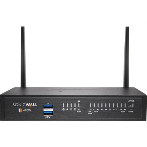 SonicWall  TZ470W Network Security/Firewall Appliance8 Port10/100/1000Base-T2.5 Gigabit EthernetWireless LAN IEEE 802.11acDES,… 02-SSC-6812