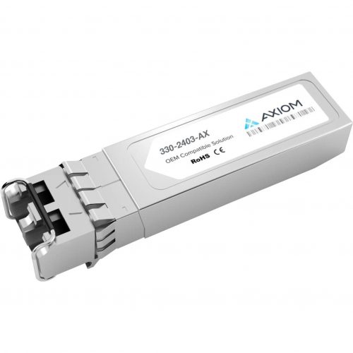 Axiom Memory Solutions  10GBASE-LR SFP+ Transceiver for Dell330-2403For Data Networking1 x 10GBase-LR1.25 GB/s 10 Gigabit Ethernet10 Gbit/s 330-2403-AX