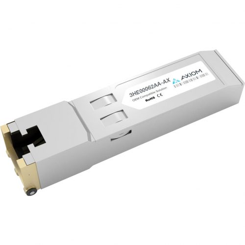 Axiom Memory Solutions  1000BASE-T SFP Transceiver for Alcatel3HE00062AA100% Alcatel Compatible 1000BASE-T SFP 3HE00062AA-AX