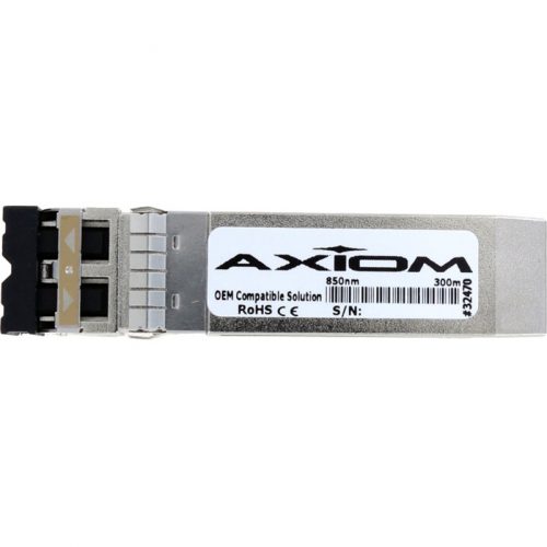 Axiom Memory Solutions 10GBASE-SR SFP+ Transceiver for CiscoSFP-10G-SR-XTAA CompliantFor Data Networking1 x 10GBase-SR1.25 GB/s 10 Gigabit Ethernet10 G… AXG93485