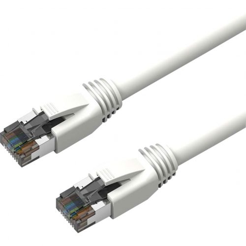 Axiom Memory Solutions  10FT CAT8 2000mhz S/FTP Shielded Patch Cable Snagless Boot (White)10 ft Category 8 Network Cable for Network DeviceFirst End… C8SBSFTP-W10-AX