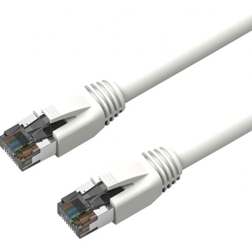 Axiom Memory Solutions  15FT CAT8 2000mhz S/FTP Shielded Patch Cable Snagless Boot (White)15 ft Category 8 Network Cable for Network DeviceFirst End… C8SBSFTP-W15-AX
