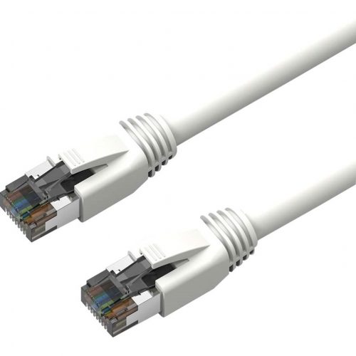 Axiom Memory Solutions  25FT CAT8 2000mhz S/FTP Shielded Patch Cable Snagless Boot (White)25 ft Category 8 Network Cable for Network DeviceFirst End… C8SBSFTP-W25-AX