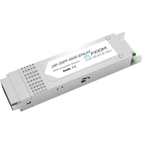 Axiom Memory Solutions  40GBASE-ER4 QSFP+ Transceiver for JuniperJNP-QSFP-40GE-ER4100% Juniper Compatible 40GBASE-ER4 QSFP+ JNP-QSFP-40GE-ER4-AX