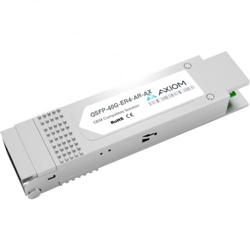 Axiom Memory Solutions  40GBASE-ER4 QSFP+ Transceiver for AristaQSFP-40G-ER4-ARFor Optical Network, Data Networking1 x 40GBase-ER4 NetworkO… QSFP-40G-ER4-AR-AX