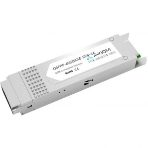 Axiom Memory Solutions  40GBASE-ER4 QSFP+ Transceiver for JuniperQSFPP-40GBASE-ER4100% Juniper Compatible 40GBASE-ER4 QSFP+ QSFPP-40GBASE-ER4-AX