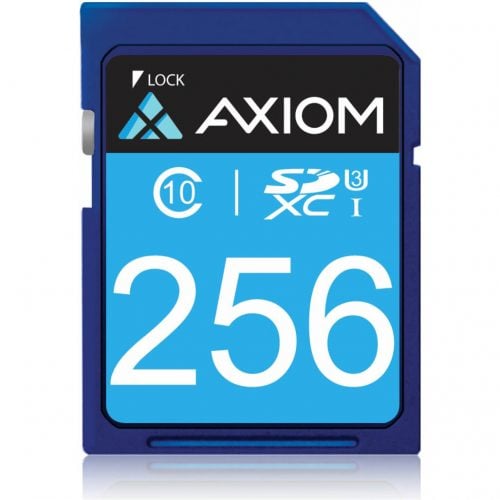 Axiom Memory Solutions  256GB SDXC Class 10 (UHS-I U3) Flash Card95 MB/s Read30 MB/s Write Warranty SDXC10U3256-AX