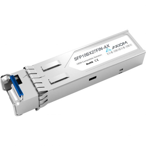 Axiom Memory Solutions  10GBASE-BX10-U SFP+ TransceiverSFP10BX27FIN-AX (Upstream)100% MSA Compatible 10GBASE-BX10-U SFP+ SFP10BX27FIN-AX