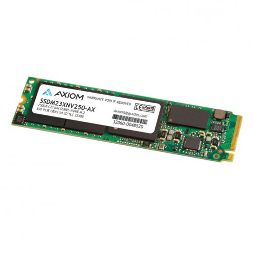Axiom Memory Solutions  250GB C2110n Series PCIe Gen3x4 NVMe M.2 TLC SSDNotebook, Desktop PC, Workstation, All-in-One PC Device Supported0.913 DWPD… SSDM23XNV250-AX