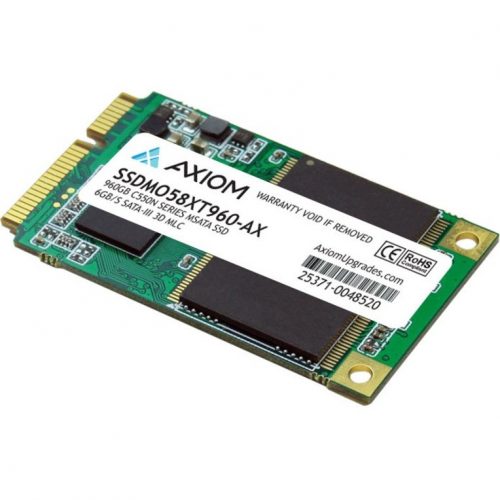 Axiom Memory Solutions  960GB C550n Series mSATA SSD 6Gb/s SATA-III550 MB/s Maximum Read Transfer Rate Warranty SSDMO58XT960-AX