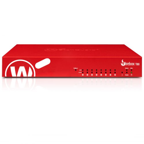 WatchGuard  Trade Up to  Firebox T80 with 1-yr Basic Security Suite (US)8 Port10/100/1000Base-TGigabit Ethernet6 x RJ-4… WGT80411-US