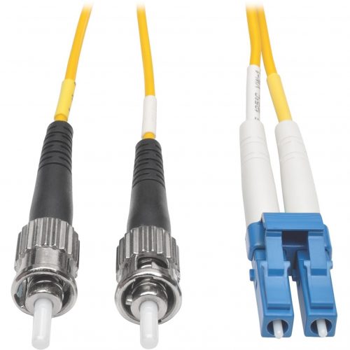 Tripp Lite   5M Duplex Singlemode 9/125 Fiber Optic Patch Cable Plenum LC/ST 16′ 16ft 5 MeterLC NetworkST Network16ftYellow N368-05M-P