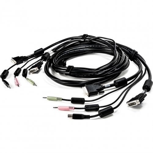 Vertiv AVOCENT KVM Cable10 ft, Dual Display, DVI-I, 1 x USB, 2 x Audio, Standard KVM cable CBL0121