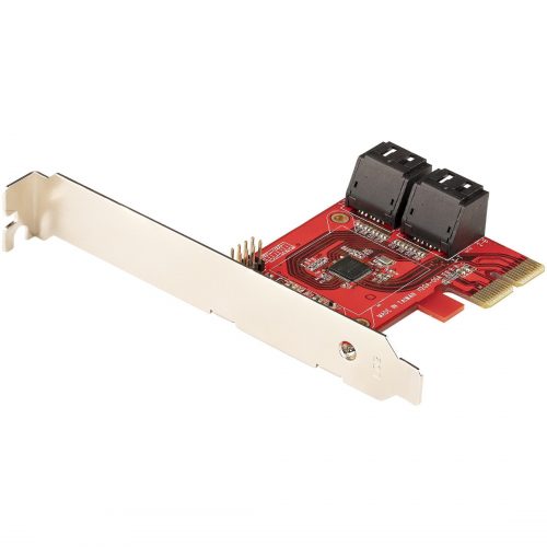 Startech .com SATA PCIe Card, 4 Port PCIe SATA Expansion Card, 6Gbps, Stacked Connectors, Non-RAID, PCI Express to SATA Converter/Ada… 4P6G-PCIE-SATA-CARD