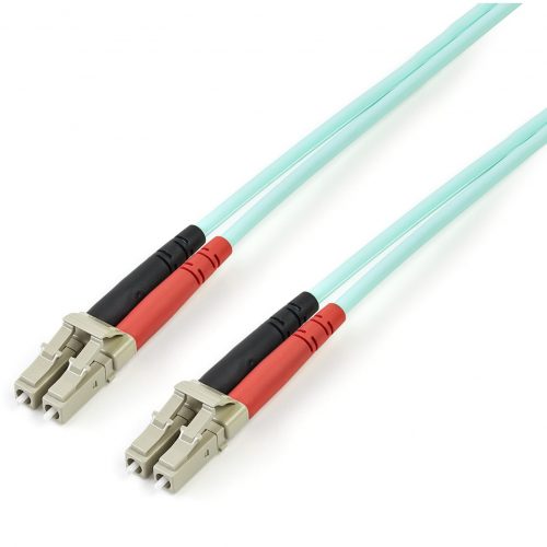 Startech .com 2m Fiber Optic Cable10 Gb AquaMultimode Duplex 50/125LSZHLC/LCOM3LC to LC Fiber Patch CableLC MaleLC Mal… A50FBLCLC2