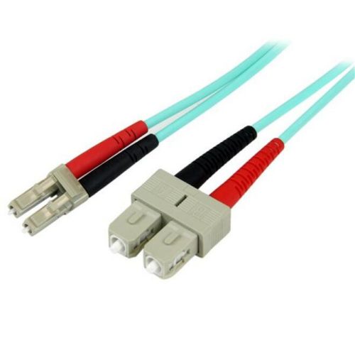 Startech 2m Fiber Optic Cable10 Gb AquaMultimode Duplex 50/125LSZHLC/SCOM3LC to SC Fiber Patch Cable2m2 x LC Male2 x SC Mal… A50FBLCSC2