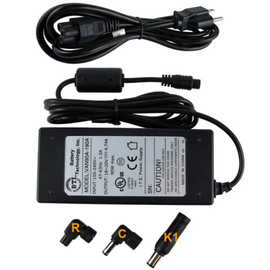 Battery Technology BTI 90W AC AdapterFor Notebook90W4.7A19V DCOEM Compatible CM889 DF266 DF315 J62H3 K9TGR NX061 WK890 XK850 GN344 DF263 310-8275… AC-U90W-DL