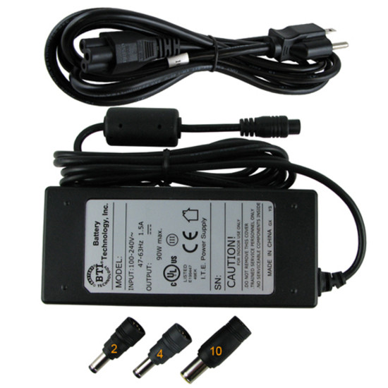 Battery Technology BTI 90W AC AdapterFor Notebook90W16V DC to 19V DC AC-U90W-IB