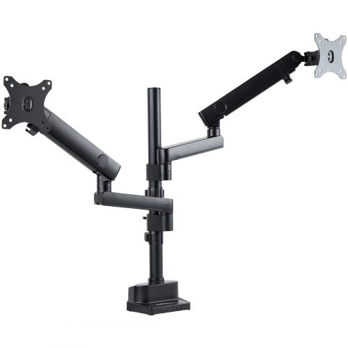 Startech .com Desk Mount Dual Monitor Arm, Height Adjustable Full Motion Monitor Mount for 2x VESA Displays up to 32″/17lb, Stackable Arms -… ARMDUALPIVOT