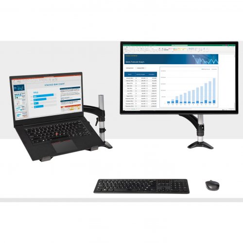 Startech .com Desk Mount Laptop Arm, Full Motion Articulating Arm/Stand for Laptop or 34 inch Monitor, VESA Mount Laptop Tray, AdjustableDes… ARMUNONB1