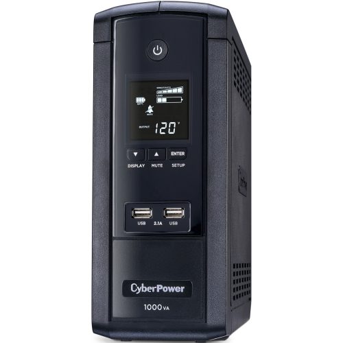 Cyber Power BRG1000AVRLCD Intelligent LCD UPS Systems1000VA/600W, 120 VAC, NEMA 5-15P, Mini-Tower, 10 Outlets, LCD, Panel® Pers… BRG1000AVRLCD