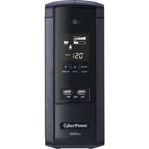 Cyber Power BRG1000AVRLCD Intelligent LCD UPS Systems1000VA/600W, 120 VAC, NEMA 5-15P, Mini-Tower, 10 Outlets, LCD, Panel® Pers… BRG1000AVRLCD