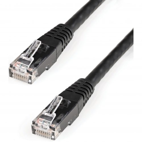 Startech .com 7ft CAT6 Ethernet CableBlack Molded Gigabit100W PoE UTP 650MHzCategory 6 Patch Cord UL Certified Wiring/TIA7ft Black… C6PATCH7BK