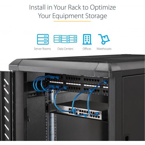 Startech .com 1U Server Rack Cabinet ShelfFixed 10″ Deep Cantilever Rackmount Tray for 19″ Data/AV/Network Enclosure w/cage nuts, screws… CABSHELF1U10