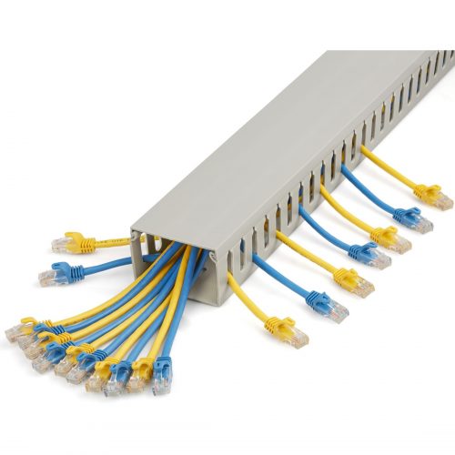 Startech .com Cable Management Raceway with Cover 3″(75mm)W x 2″(50mm)H, 6.5ft(2m) length, 3/8″(8mm) Slots, Wall Wire Duct, UL ListedCable m… CBMWD7550