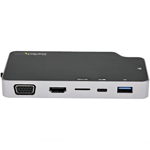 Startech .com USB C Multiport Adapter, USB-C to 4K HDMI or VGA Video with 100W PD Pass-through, 10Gbps USB Hub/MicroSD/GbE, USB-C Mini Dock… CDP2HVGUASPD
