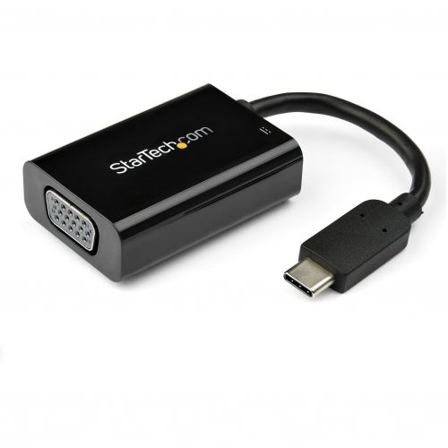 Startech .com USB C to VGA Adapter with 60W Power Delivery Pass-Through1080p USB Type-C to VGA Video Converter w/ ChargingBlackUSB-C… CDP2VGAUCP