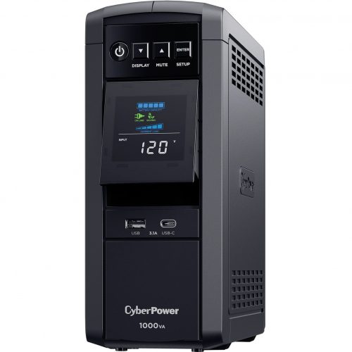 Cyber Power CP1000PFCLCD PFC Sinewave UPS Systems1000VA/600W, 120 VAC, NEMA 5-15P, Mini-Tower, Sine Wave, 10 Outlets, LCD, Panel&reg… CP1000PFCLCD