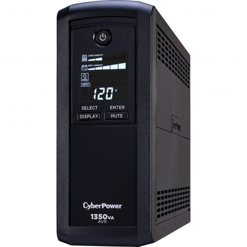 Cyber Power CP1350AVRLCD Intelligent LCD UPS Systems1350VA/815W, 120 VAC, NEMA 5-15P, Mini-Tower, 10 Outlets, LCD, Panel® Person… CP1350AVRLCD